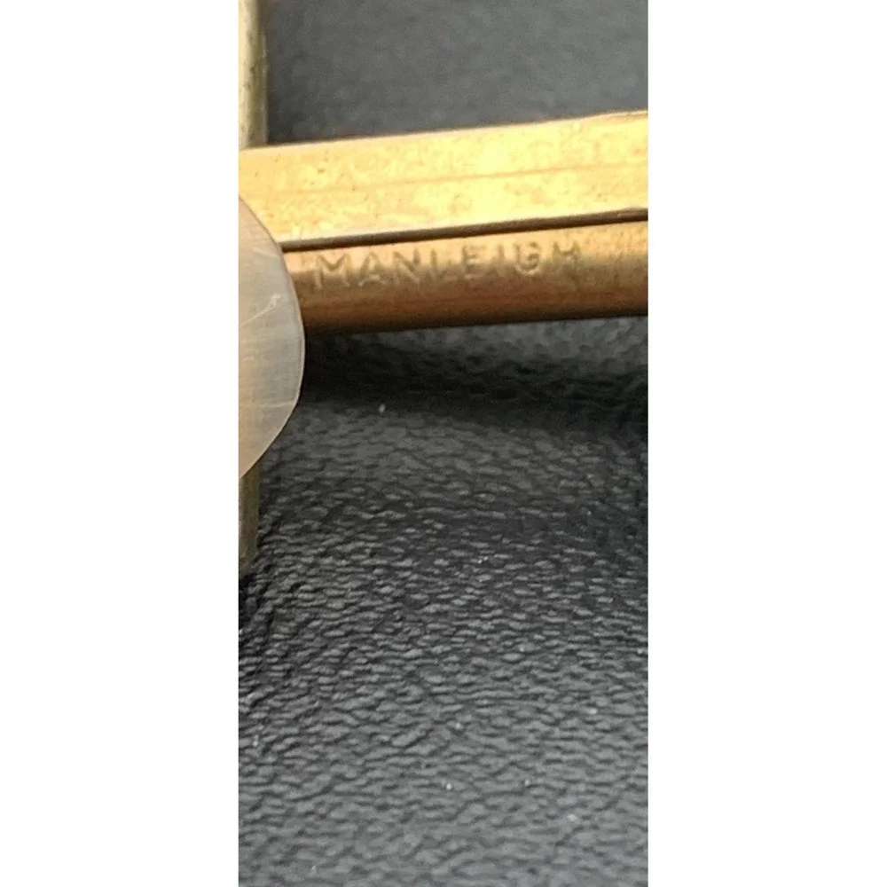 Vintage Manleigh Gold‎ Tone And Faux Moonstone Cufflinks Signed